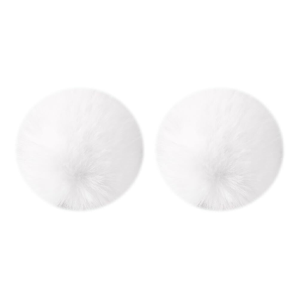 9597 2 Pcs Easter Bunny Tails Plush Rabbit Tail Fluffy Pom Poms